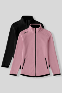 Удобный формальный свитер с воротником-стойкой, черный с розовым, для женщин, 2 в упаковке - 97173.