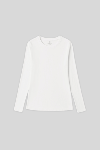 Белая рубашка с длинным рукавом и slim fit для женщин - 97312