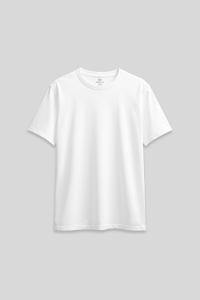 Белая стандартная прямая базовая женская футболка - 97311