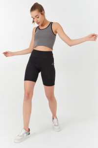 Серый базовый топ без рукавов с узким кроем и U-образным вырезом для женщин - 97162.