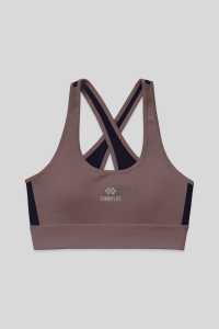 Розовый крест-накрест бретель с подкладкой женский спортивный бюстгальтер Slim Fit с U-образным вырезом - 971210.