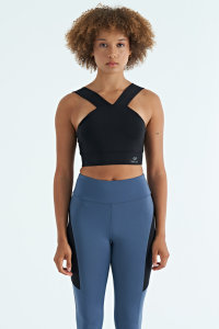 Чёрный бюстгальтер из тонкой ткани с логотипом - 972590