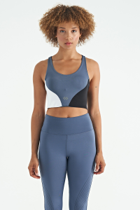 Женский бюстгальтер из дайвинг-картона с логотипом Petrol, с цветными блоками и перекрестными деталями на спине - 972600.