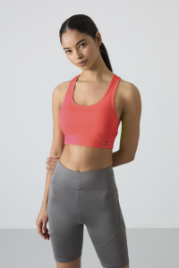 Неоновый розовый спортивный бюстгальтер с узким кроем и U-образным вырезом на спине - 971200.