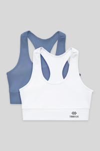 Слим фит бюстгальтер в комплекте из 2 штук, цвет петрол-белый для женщин - 971200.