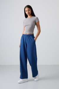 Парламентский женский спортивный низ с высокой талией и широкими штанинами - 94567.