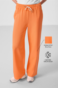 Оранжевые ленивые широкие брюки палаццо для женщин - 94675