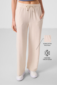 Бежевые ленивые широкие брюки-палатки для женщин - 94675
