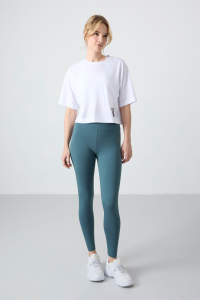 Леггинсы для женщин с высоким поясом, облегающие, с эффектом утяжки, цвет "лесной зеленый" - 94011.