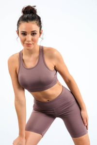 Розовая высокая талия корректирующий слим-фит бюстье и леггинсы для женщин - 95303