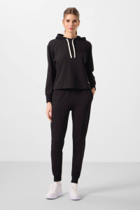 Черный худи оверсайз для женщин - 953361