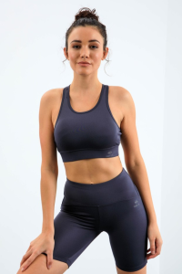 Антрацитовые высокие брюки-слим с подтягивающим эффектом, комплект бретельки и леггинсы для женщин - 953033.