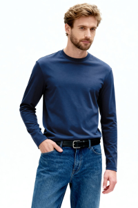 Индийская стандартная футболка с длинными рукавами, обычного кроя, мелкий рисунок для мужчин - 87997.