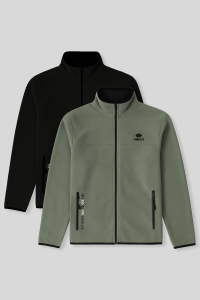 Стандартный Пуловер с Высоким Воротником 2 в 1 Пакет Черный-Стильный Мужской Полярный Свитшот - 87992