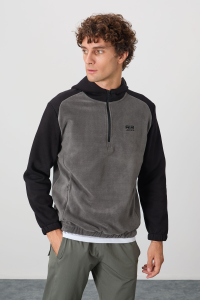 Рубашка-кофта для мужчин с утеплителем стандартного кроя, темно-серого цвета - 88300