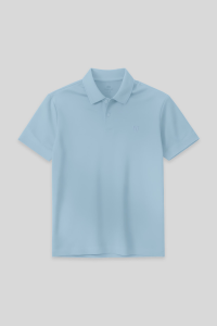 Ледянойголубой стандартный крой базовой поло-рубашки для мужчин - 8776