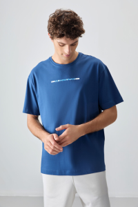 Парламент %100 Хлопок Толстая Мягкая Ткань Oversize Фит Печатная Мужская Футболка - 883580