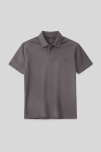 Темно-серая стандартная футболка-поло с коротким рукавом для мужчин - 877481