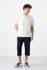 Индиго капри для мужчин классического кроя с карманами на молнии - 83091.