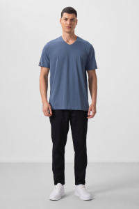 Черные стандартные прямые тканевые легкие эластичные чиносы для мужчин - 821750