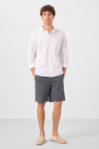 Антрацитовые стандартного подхода тканевые легкие эластичные чиносы для мужчин - 81289