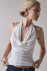 World Fashion Trends EKRU DEGAJE Yaka Crop Top Body