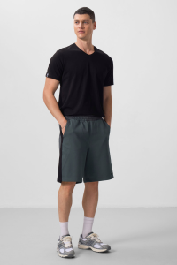 Шорты для мужчин oversize с текстурированной поверхностью в цвете хаки - 81288.