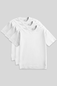 Основная футболка с округлым вырезом большого размера, 3 шт. в упаковке, белая, мужская, 880723.
