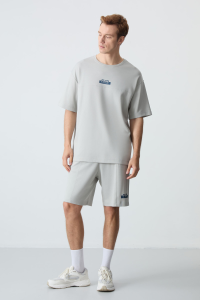 Шорты для мужчин с Oversize-очеком из толстого хлопка с мягкой текстурой - 852594.
