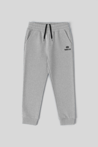 Серый меланж стандартной посадки спортивные штаны с манжетами для мальчиков - 11205
