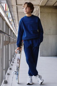 Парламентский хлопковый толстый стандартный фитнес комплект спортивной формы для мальчиков с принтом - 11257