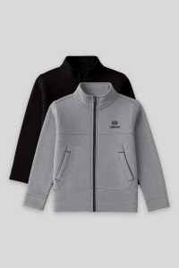 Стандартный комплект из 2-х черно-серых меланжевых свитшотов для мальчиков - 112450