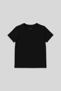 Черная футболка стандартной посадки с круглым вырезом для детей - 113280
