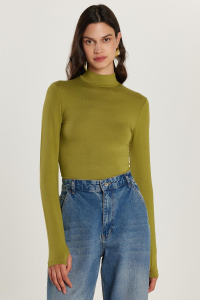 Tudors Kadın Regular Fit Klasik Kesim Viskon Kumaş Balıkçı Yaka Yeşil Bluz