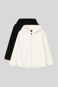 Стандартная толстовка с капюшоном в черно-белом цвете для девочек в упаковке по 2 штуки - 751526.