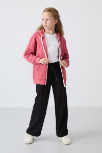 Девочка́нский свитшот с вышивкой стандартного кроя из мягкого материала с пуховым наполнителем Yaban Gülü - 751492