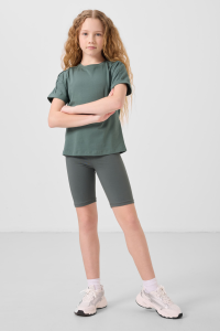 Хлопковые короткие леггинсы стандартной посадки для девочек - 751884