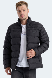 Slazenger HORIZON I Мужская куртка с воротником на молнии черного цвета.