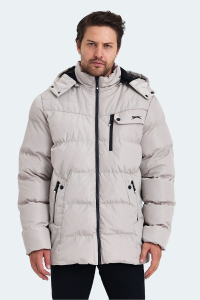 Slazenger GAJA IN Мужская куртка-пуховик бежевого цвета с капюшоном.
