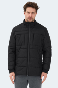 Slazenger BALDWING Мужская куртка с воротником-стойкой и молнией черного цвета.