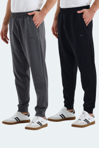 Slazenger VALERIE 2-Х ОПОРНЫЙ Набор Мужские Штаны с Карманами Черные - Темно-Серые Спортивные Штаны