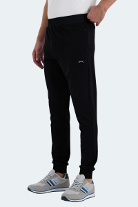 Slazenger RAJKO IN Мужские черные спортивные штаны с карманами и молнией, с укороченным кроем.