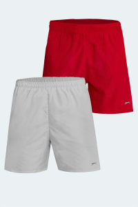 Сет из 2 мужских плавок с карманами Slazenger RABI, серого и красного цветов.