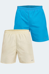 Сет из двух плавок для мужчин Slazenger RABI с карманами, морские шорты, ярко-синие - желтые плавки.