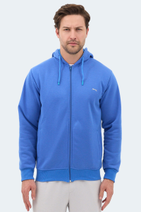 Slazenger MAJESTIC I Мужской свитшот с капюшоном на молнии и карманами индиго