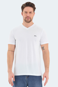 Slazenger RIVALDO Мужская футболка белого цвета с V-образным вырезом.