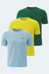 Slazenger ROSALVA Комплект из 3-х мужских футболок Желтая - Синяя - Зеленая