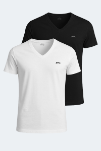 Сет Slazenger SARGON из 2-х единиц: белая и черная футболка для мужчин.