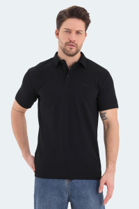 Slazenger BOLT Мужская футболка с воротником-поло черного цвета