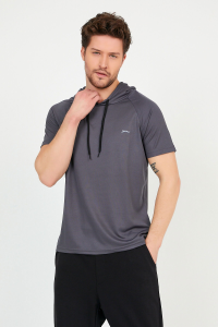 Slazenger RAGNA IN Мужская толстовка с капюшоном темно-серого цвета
